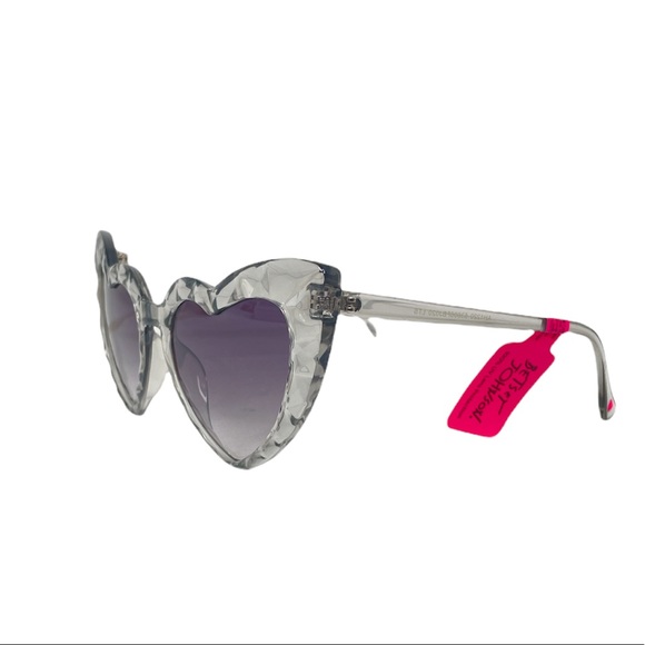 Betsey Johnson Crystal Clear Heart Sunglasses, Clear - Picture 4 of 5